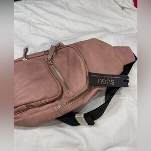 SUCU Pink Leather sling Bag NWOT